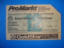 87/88 Ticket BVB Dortmund Werder Bremen Eintrittskarte Sammler Bundesliga