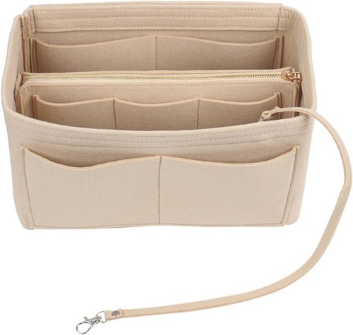 Beige filz taschenorganizer - beige,