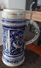 GERZ Bierkrug Keramik Blau