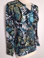 Damen Pullover Pulli Oberteil Schlangenhautprin Glitzer Viskose OVANTI Gr.40(38)