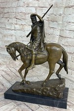 Vienna Bronze Statue, Sitzend Arabische Mit Pferd, Lost Wachs Methode Barye Stil