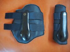 Gamaschen Lack Löffelgamaschen schwarz Warmblut Pro Dressur Gitterschaum Sehnen