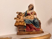 Original heilige Maria mit Kind und Engeln coloriert ca. 31 cm