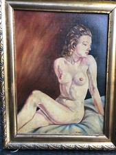 Antikes Art Deco Akt Gemälde