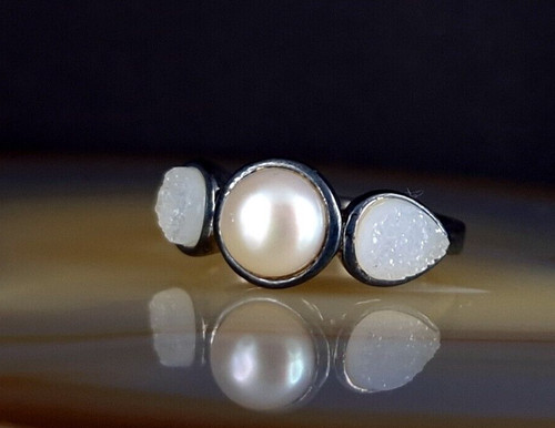 Ring silber 925 perle druse - perle,