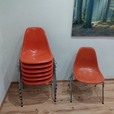 70er Eames Fiberglass Side Chair DSS Herman Miller Terra Cotta