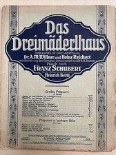 Das Dreimäderlhaus Franz Schubert Potpourri Alte Noten Klavier Piano um 1900