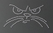 Hotfix Strass Bügelbild Grummel Gesicht Glasstrass Applikation zum aufbügeln 