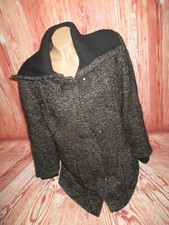 Marcona Mantel schwarz meliert geschätzte Grösse L