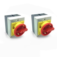 2x Hauptschalter 16A 4 polig Kunststoff Gehäuse IP65 Trennschalter 4P16A-G Dreh