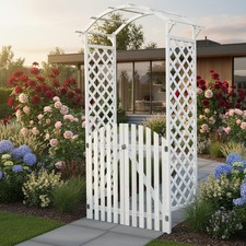 Rosenbogen + zwei Türen Weiß