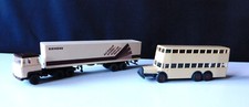 Wiking Modellauto 1:87, Scania Sattelzug, Doppeldeckerbus, Zubehör, Konvolut