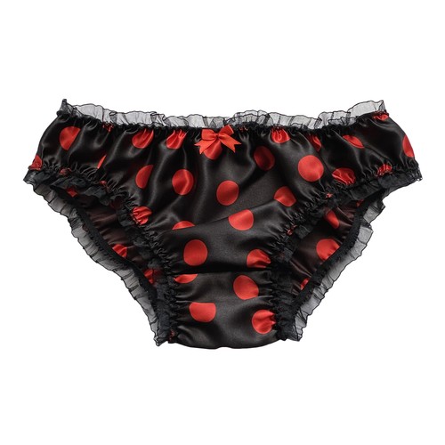 Schwarz rot satin polkadot - schwarz,