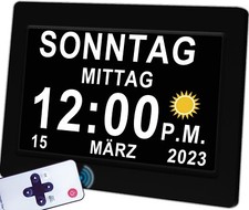 7" elektronischer Tag Datum Wecker Große Uhr für Senioren ohne Fernbedienung DHL