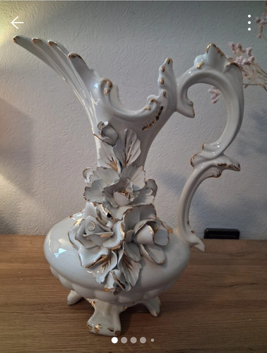 Porzellanvase weiß gold - porzellanvase, mit