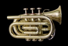 Taschentrompete Profimodell Kompaktgröße Messing Poliert Jazz Trompete
