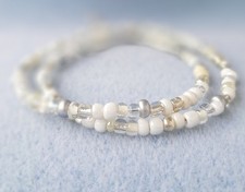 Kette Rocailles Glasperlen 4 mm, perlmutt-hell, 42 cm lang