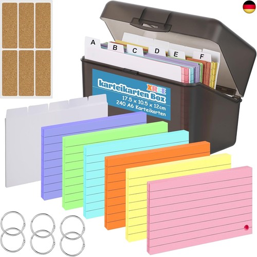 Karteikarten box 5 x - box, a6,