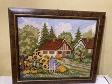 Kreuzstichbild Haus mit