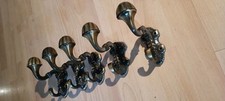 5 x Messing Bronze Guss Set Garderobenhaken Kleiderhaken Mantelhaken Patina