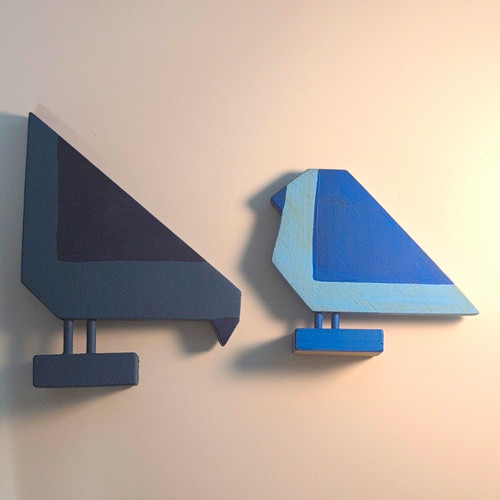 Holzfigur vogel blau - holzfigur,