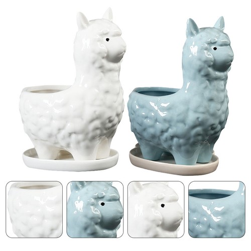 Alpaca ceramic succulent - ceramic,