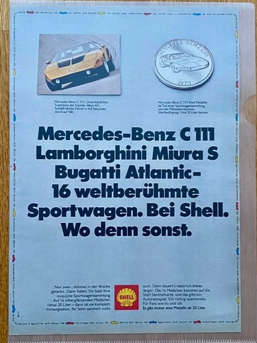 Shell mercedes c111 medaille - shell,