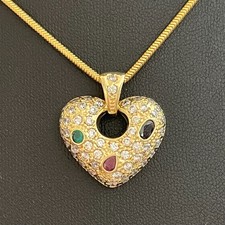 FUNKELNDER  HERZANHÄNGER  RUBIN SAPHIR SMARAGD  333/-GOLD WERT 598,-€