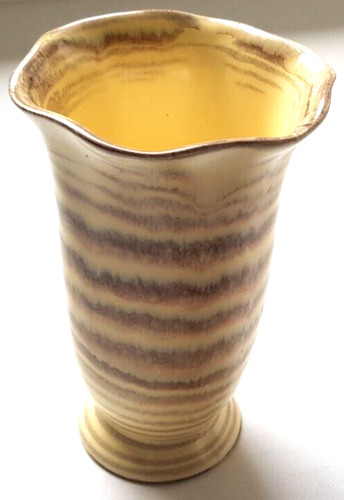 Veb keramik vase gelb braun - veb,