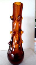 Große schwere Glas Vase - HUTA ZABKOWICE - dekorativ - Höhe 29 cm - 1,5 kg