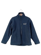 Jack Wolfskin Kinder Fleecejacke Gr. 128 Blau Outdoor Reißverschluss