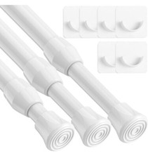 Gardinen Stange Klemmstangen Set 3 Stück 60-90 cm 20mm Weiß