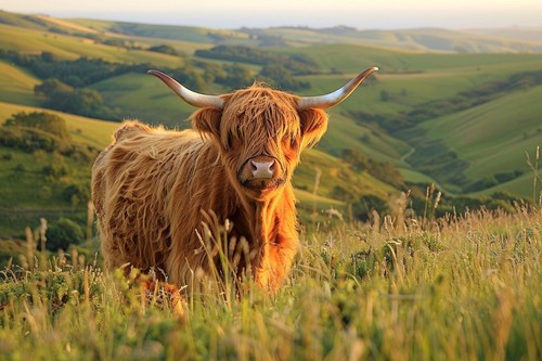 Highland cow leinwand - cow, bild