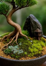 ? Moos & Flechten Mix für Bonsai-Gestaltung – Miniaturgarten Miniwald 9cm 
