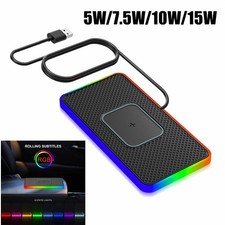 RGB Auto KFZ Wireless Charger Handy Ladematte Automatisch Induktion Ladegerät