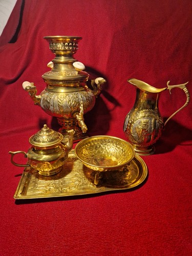 Ein antikes samowar set aus - samowar-set,