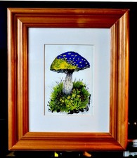 BLAUER PILZ, gerahmtes