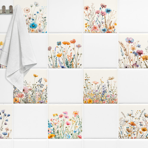 Fliesenaufkleber wiese blumen - wiese,