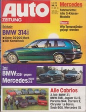 Auto Zeitung, April 91, Nr.9, exklusiv BMW 314i, Mercedes Fahrberichte alle S-Kl