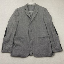 Hugo Boss Sakko The Smith Gr. 54 Grau Schurwolle Ellbogenpatches Herren Blazer