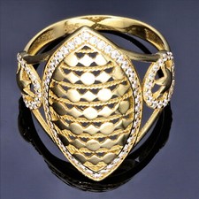 Eleganter Ring 585 14K ECHT GOLD 57RG Zirkoniabesatz NEU Echter Hingucker Steine