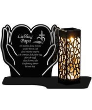 Solar LED Grablicht Herzform 30 cm, groß & edel mit goldenen Händen