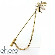 Anstecknadel Perle Gold 585er Gelbgold 14kt Brosche Zuchtperle Biene Kette 1102