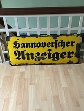 Antikes EmailleSchild Werbeschild „Hannoverscher Anzeiger“,1930er Jahre Zeitung 