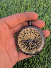 Alter antiker Kompass Messing Maritim Kompass mit Kette, schöne Handarbeit