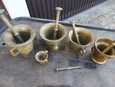 5 alte Messing Mörser mit