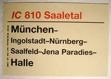 Zuglaufschild IC 810 Saaletal