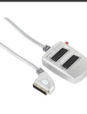 Scart-Verteiler 2-fach UmschaltBOX -Mit Schalter In Silber