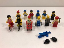 12x Original LEGO Figuren Männchen Handwerker Ritter Kellner Fahrradfahrer Reite