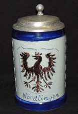 Bierkrug mit Deckel Wappen